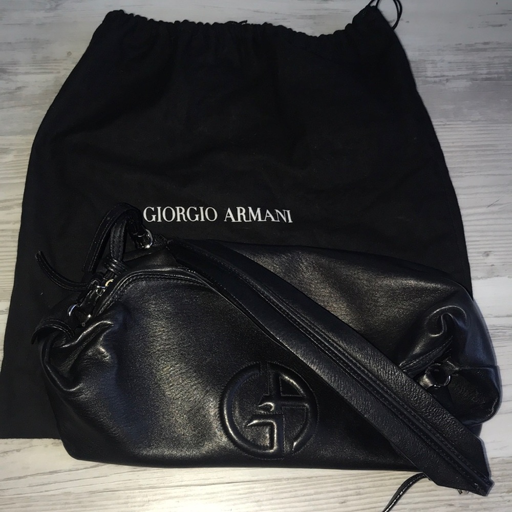 Giorgio Armani Soft Black Leather BRANDED bag
